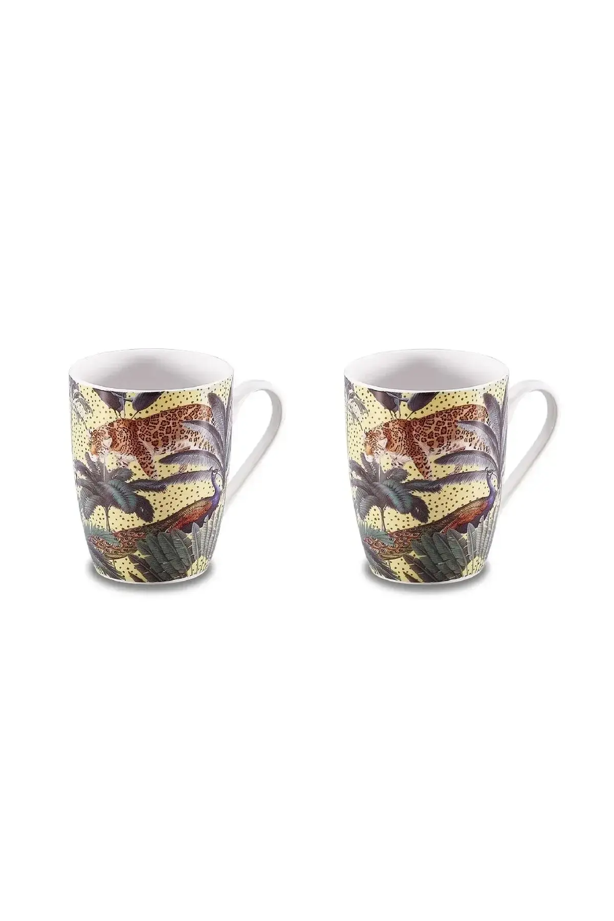 Porselen Mugs Kupa-korkmaz Forest-2 Baskılı Kupa Bardak-2'li Takım Kupa