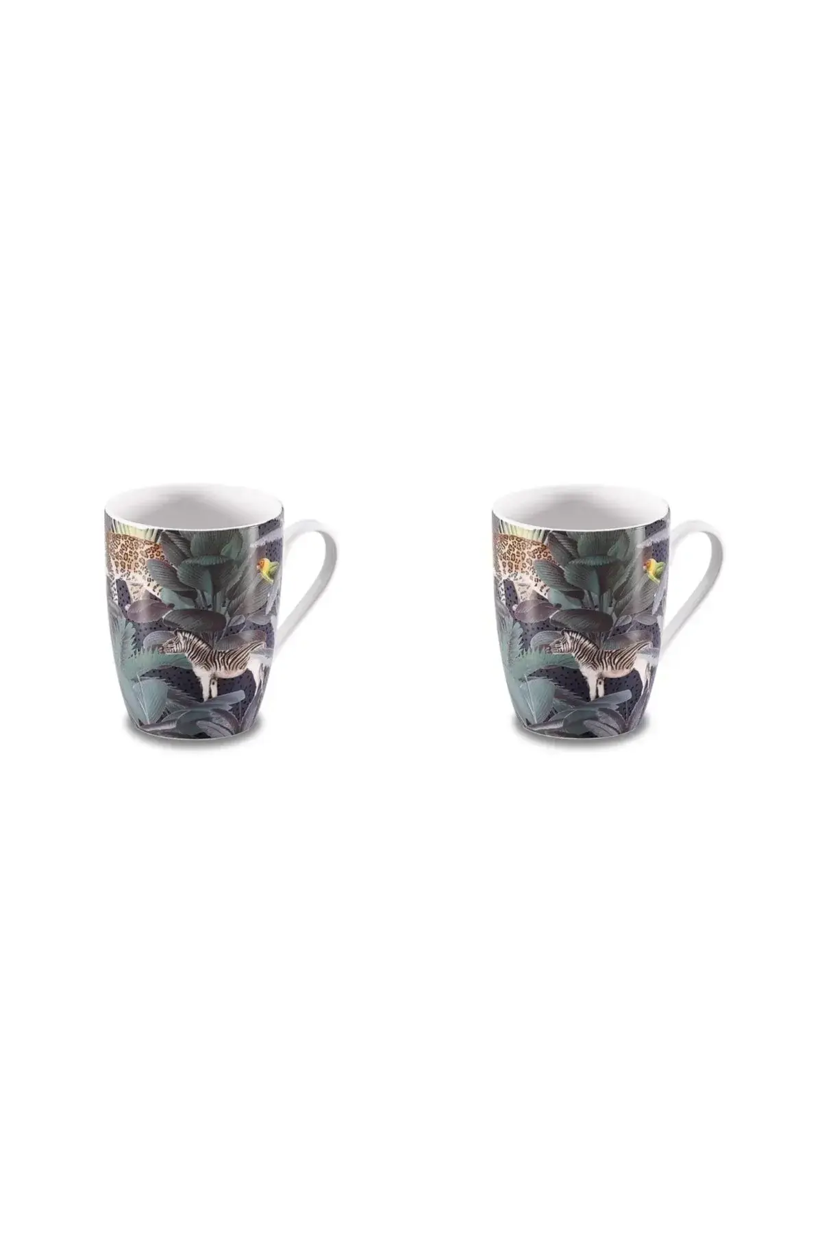 Porselen Mugs Kupa-korkmaz Forest-4 Baskılı Kupa Bardak-2'li Takım Kupa