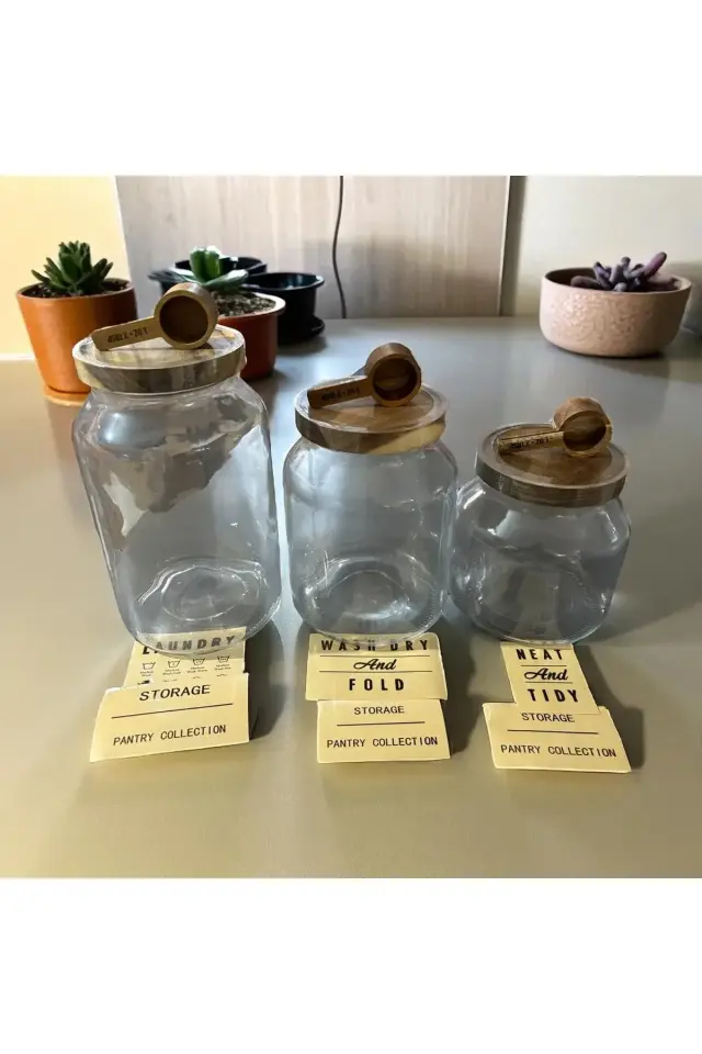 Akasya Mega Cam Kavanoz Seti , Vakumlu kapaklı Erzak kavanoz set , Çok amaçlı Kavanoz seti