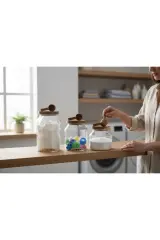 Akasya Mega Cam Kavanoz Seti , Vakumlu kapaklı Erzak kavanoz set , Çok amaçlı Kavanoz seti