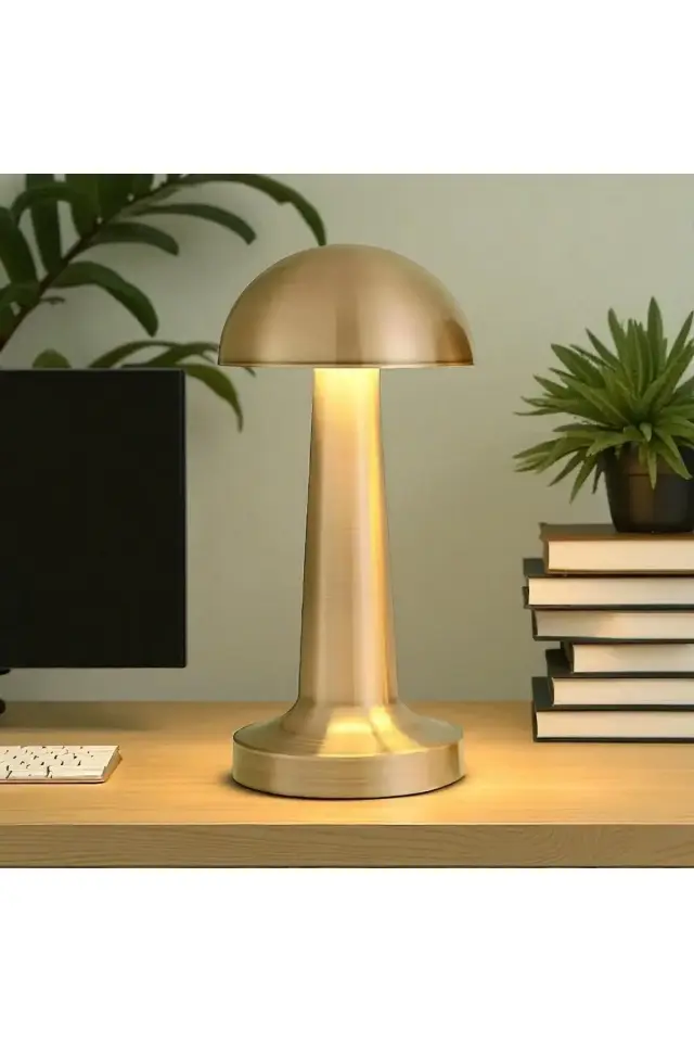 3 Renk Işıklı Şarjlı Masa lambası Gold Masa lambası usb şarjlı
