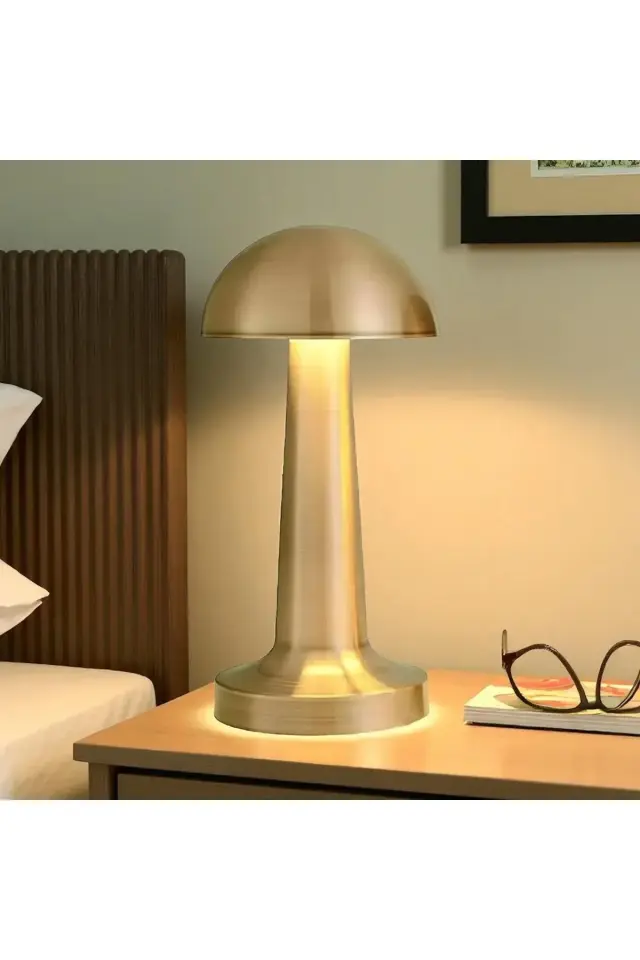 3 Renk Işıklı Şarjlı Masa lambası Gold Masa lambası usb şarjlı