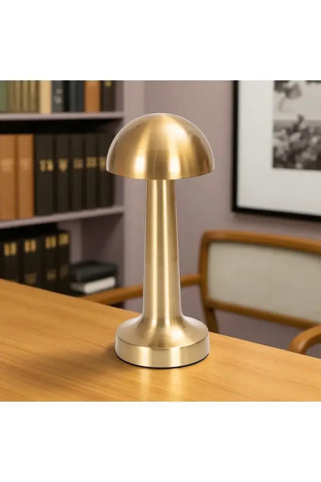 3 Renk Işıklı Şarjlı Masa lambası Gold Masa lambası usb şarjlı