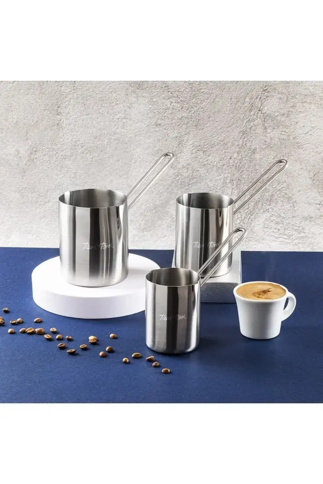 Paslanmaz Çelik Çift Ağizli Silindir Cezve 770 ml (No Color)