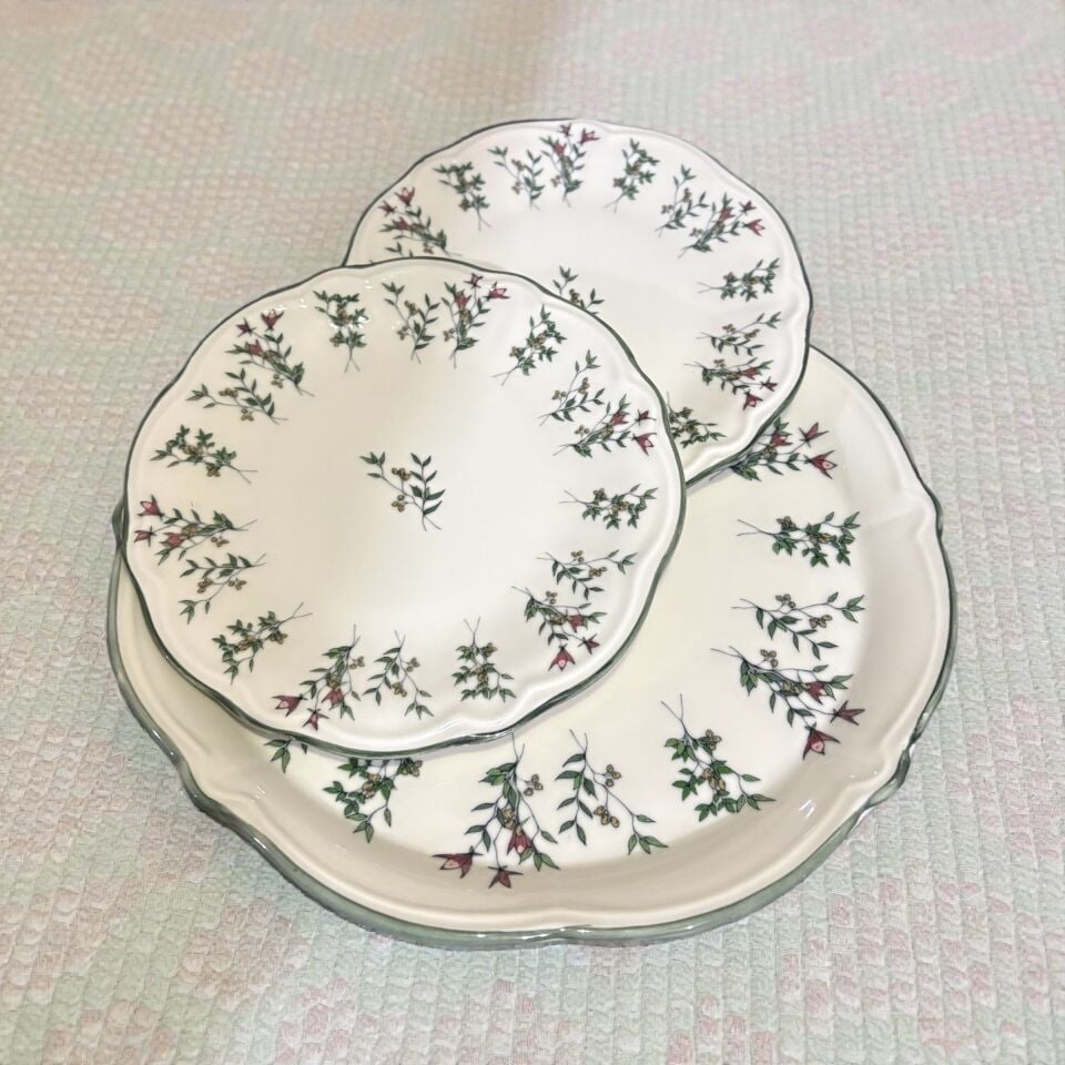 Terra Fulya Ayaklı Sunum Seti 8 Parça,Pasta Sunum Seti