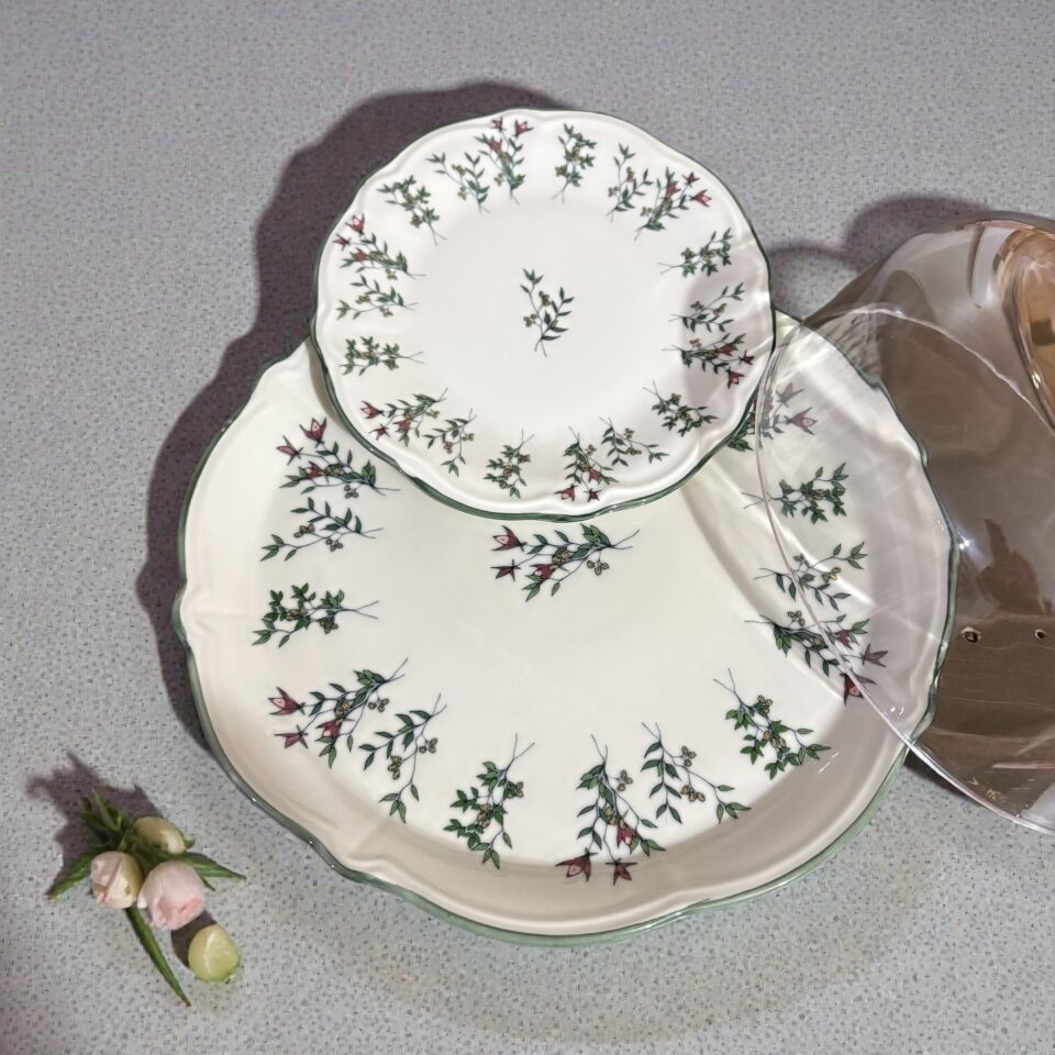 Terra Fulya Ayaklı Sunum Seti 8 Parça,Pasta Sunum Seti