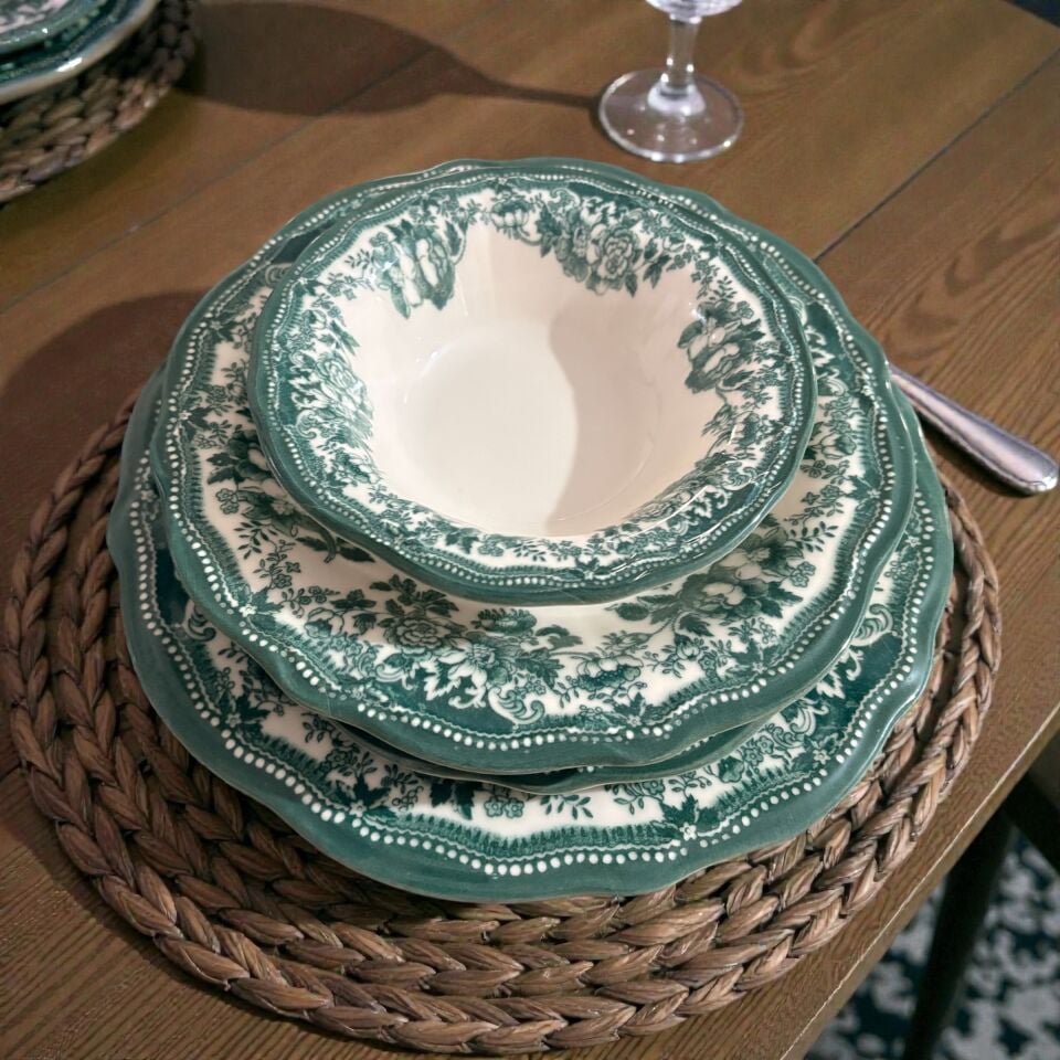 Velour Green Fulya Yemek Seti 24 parça