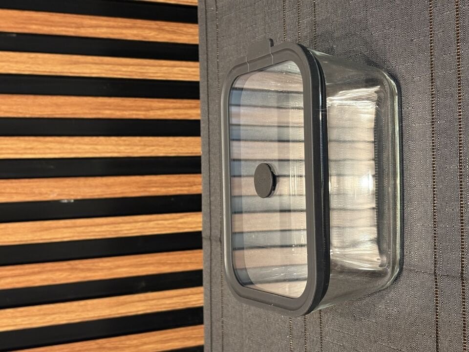 1380 ML Sızdırmaz Kapaklı Cam Saklama Kabı - Siyah