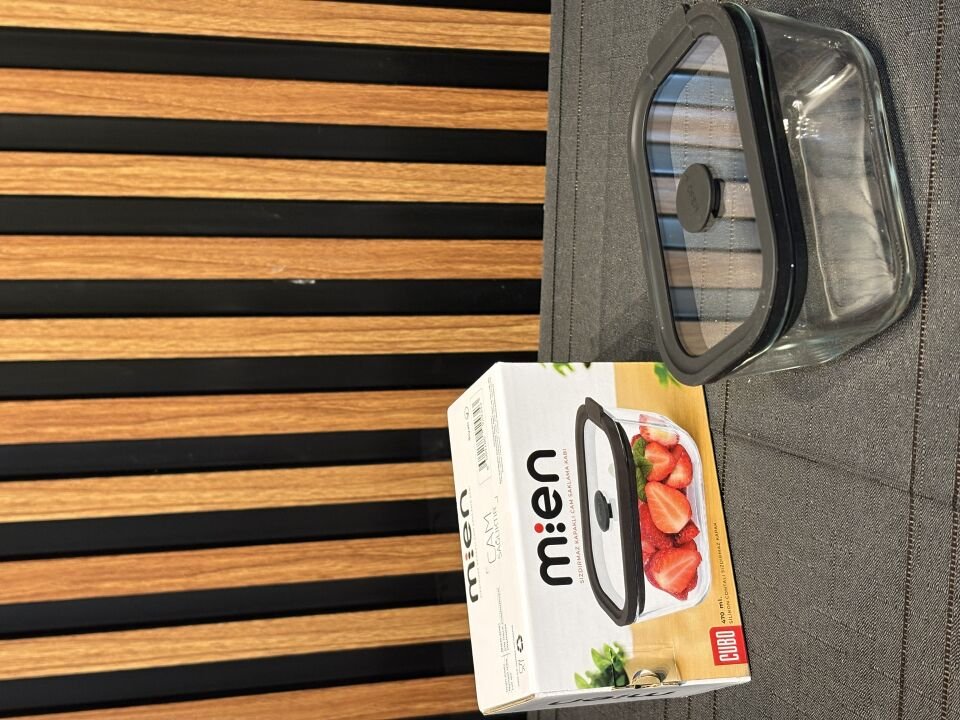 470 ML Sızdırmaz Kapaklı Cam Saklama Kabı-Siyah