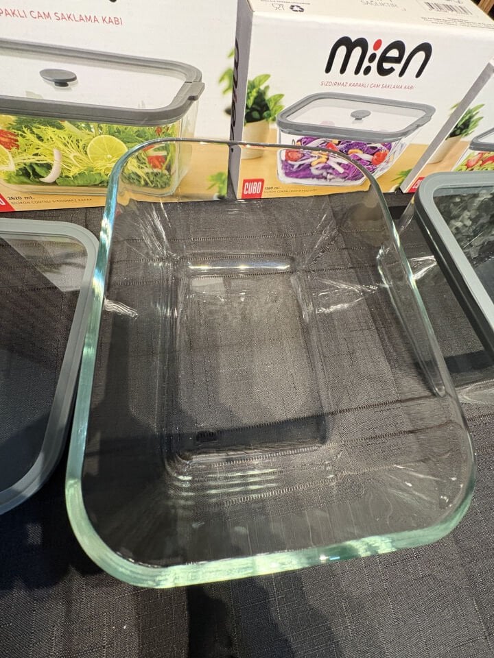 Sızdırmaz Kapaklı Cam Saklama Kabı Seti 4 adet - Gri