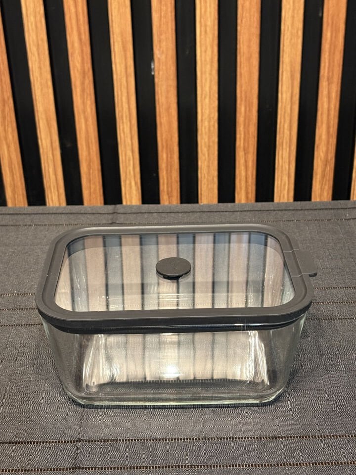 800 ML Sızdırmaz Kapaklı Cam Saklama Kabı-Gri