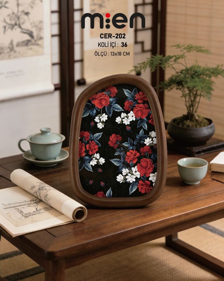Ervan 13x18 cm Akasya Ahşap Çerçeve Dekoratif Doğal Çerçeve