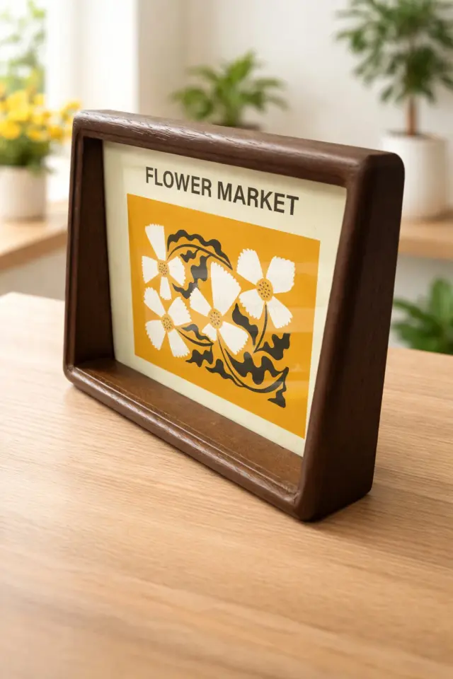 Dekoratif Ahşap Çerçeve Tablo 20x15 cm – Vintage Masa Üstü Çerçeve