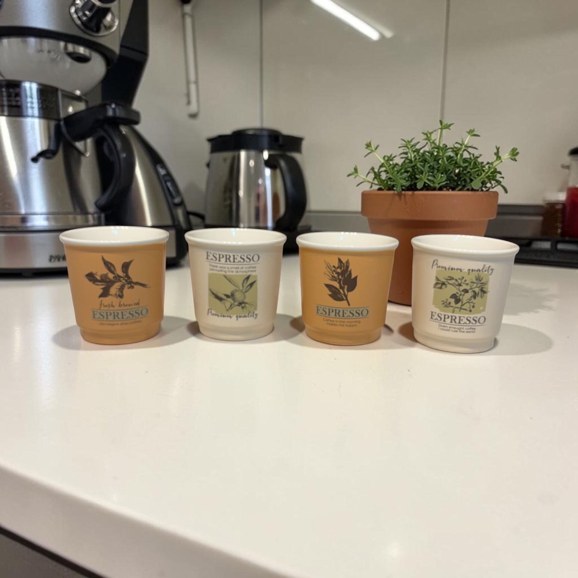 Art 4'lü Espresso Bardağı 90cc , Kulpsuz Kahve Fincanı