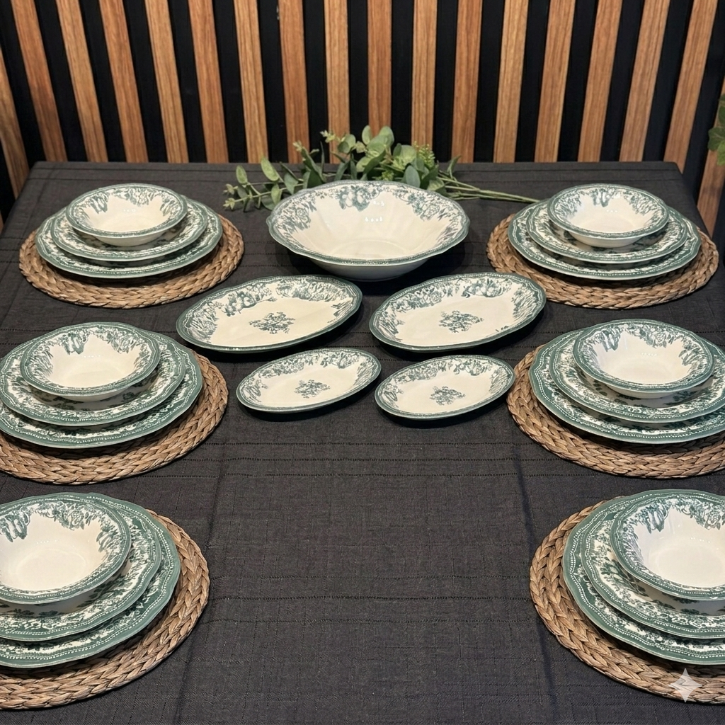 Velour Green Fulya Yemek Seti 29 parça