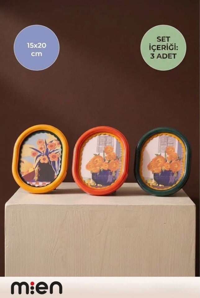 Vıstos Çerçeve 15x20cm 3 Adet Renkli Çerçeve Set