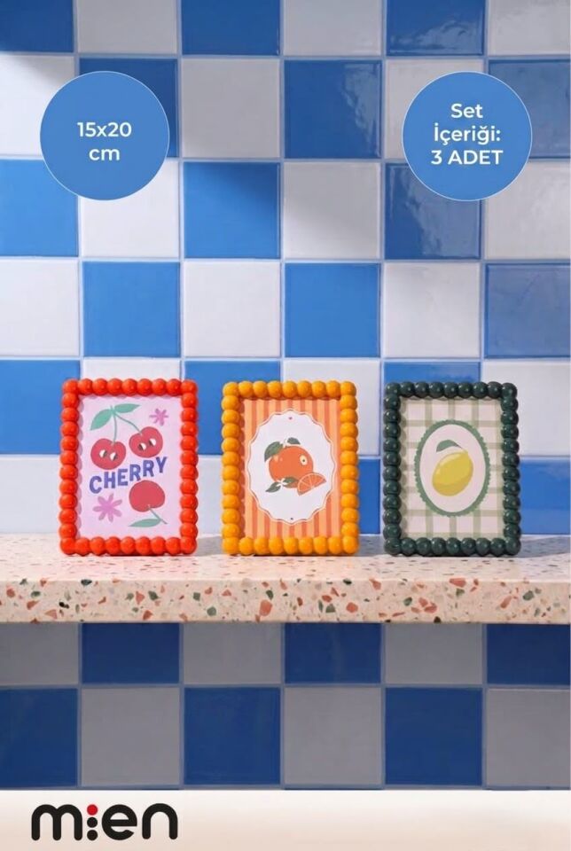 Glossy Çerçeve 15x20cm 3 Adet Renkli Çerçeve Set