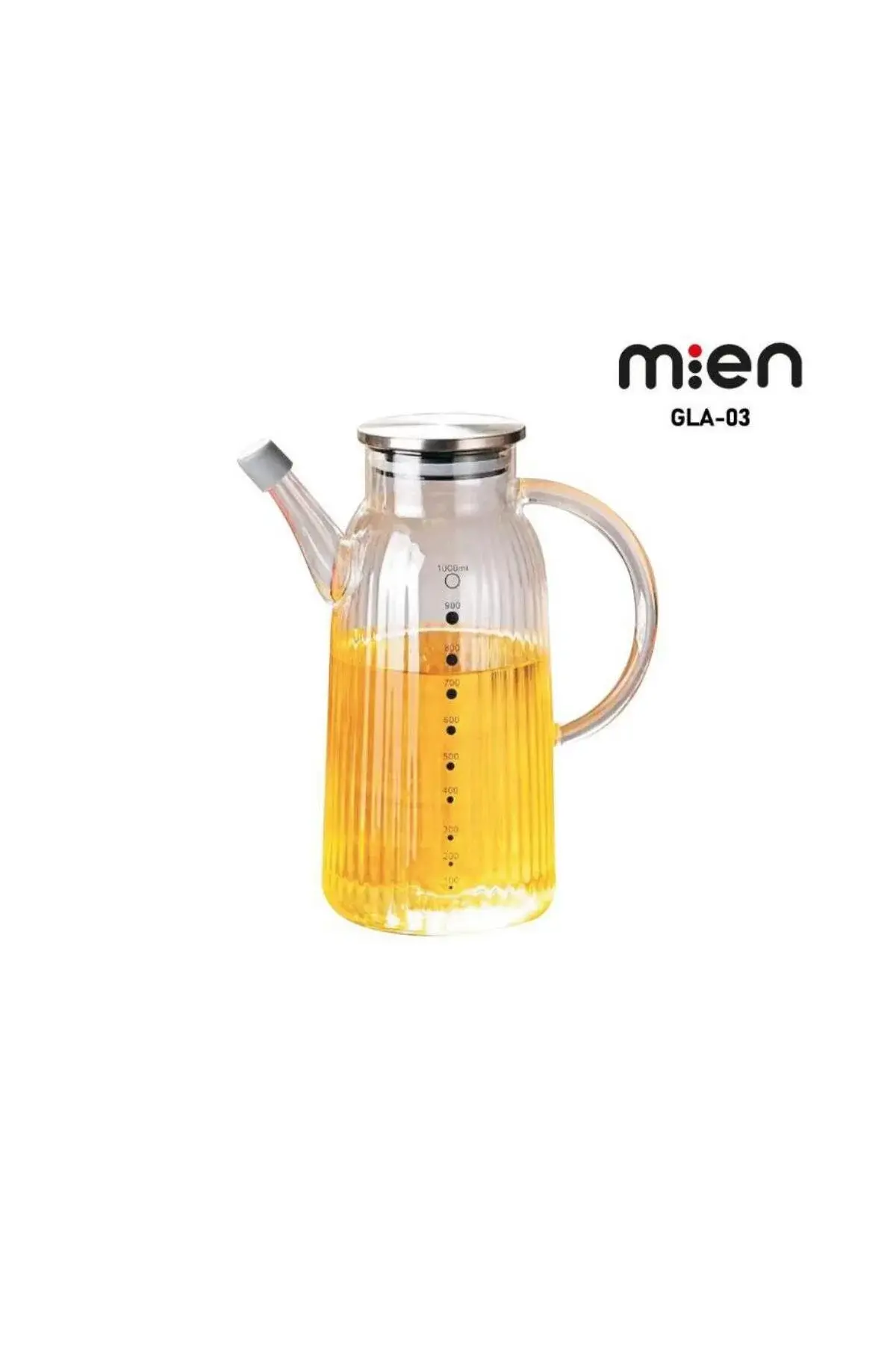 1000ML METAL KAPAKLI BOROSİLİKAT CAM YAĞDANLIK